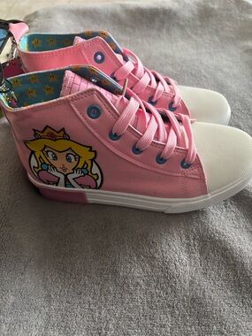 Pink Kids High-Top Princess Peach Sneakers